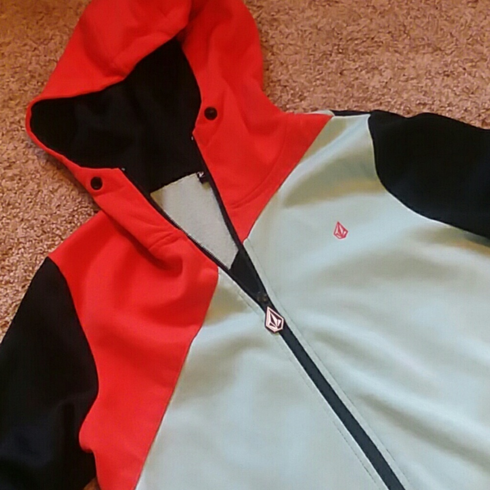 Blue black and orange Volcom hoodie - Picture 3 of 5